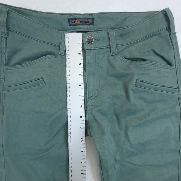 5.11 Tactical Pants Women 8 Long Green Ankle Zip Outdoor Uniform Military - Picture 5 of 10